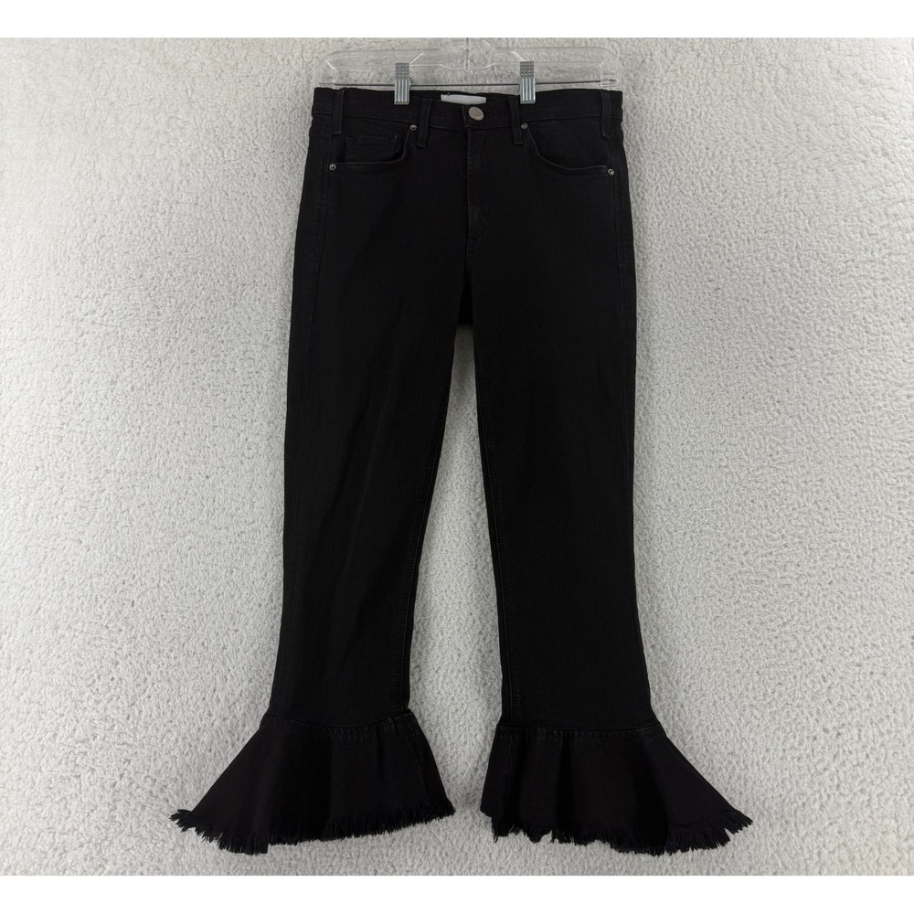 McGuire Bohemia Crop Flare Jeans Womens‎ Size 29 Black Denim Mid-Rise Casual